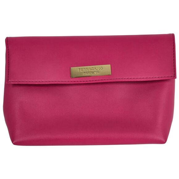 FERRAGAMO PARFUMS x TURKISH AIRLINES Exclusive Design Rare Makeup Bag Hot Pink - Picture 1 of 9